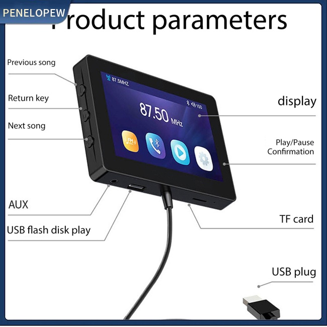 Máy Nghe Nhạc Mp5 M6 Không Dây Bluetooth Rảnh Tay Mp5 Màn Hình 4.3 Inch Kèm Điều Khiển Từ Xa Cho Xe Hơi