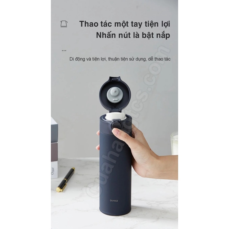 Bình nước giữ nhiệt Xiaomi Youpin Quange 480ML - nắp đậy thông minh - khóa an toàn
