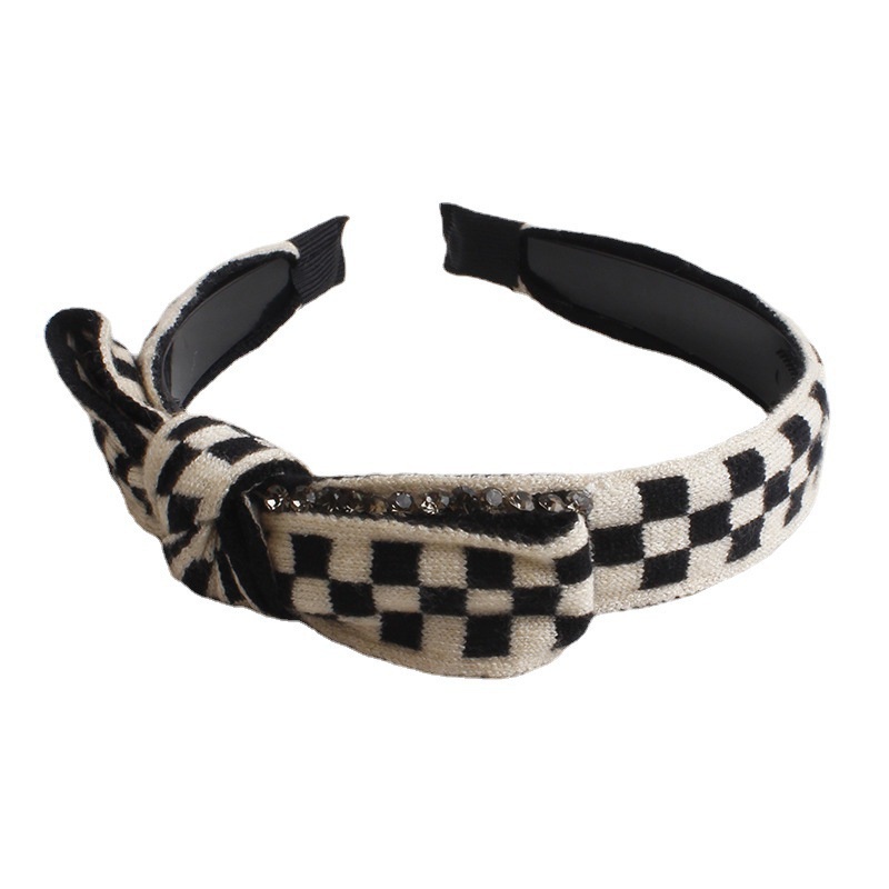 Băng Đô Cài Tóc Phủ Lông Họa Tiết Chấm Bi Thời Trang Thu Đông