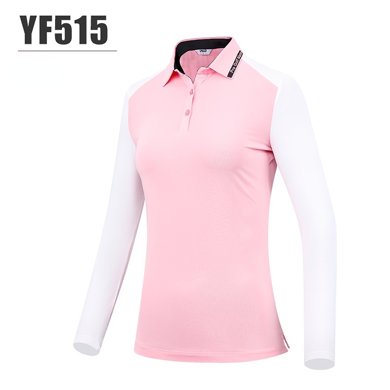 PGM mới Golf Lady dài tay quần áo đơn giản  thời trang thể thao cổ điển ve áo T-Shirt Top