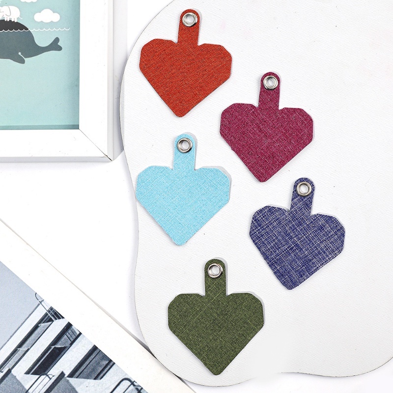 Dây Đeo Điện Thoại / Thẻ / Đệm Hình Trái Tim Nhiều Màu Chống Trầy Xước Có Thể Tháo Rời