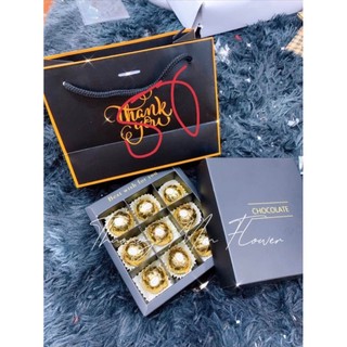 HỘP ĐỰNG 10 SET  SOCOLA 8,9,12 VIÊN (set hộp + túi )