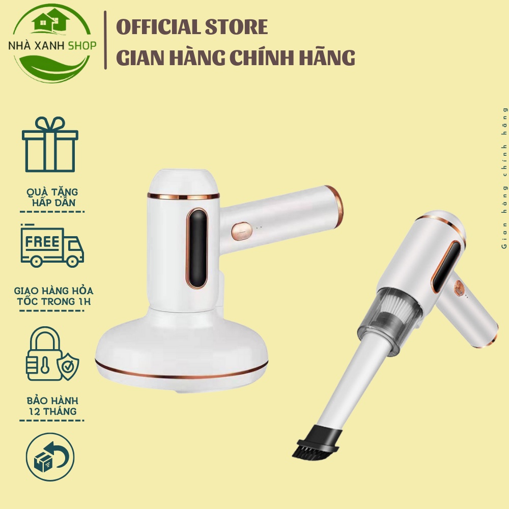 Máy hút bụi mini 3in1 kiêm máy hút bụi giường nệm tia UV mini cầm tay công suất 120w lực hút 10000PA, bảo hành 12 tháng