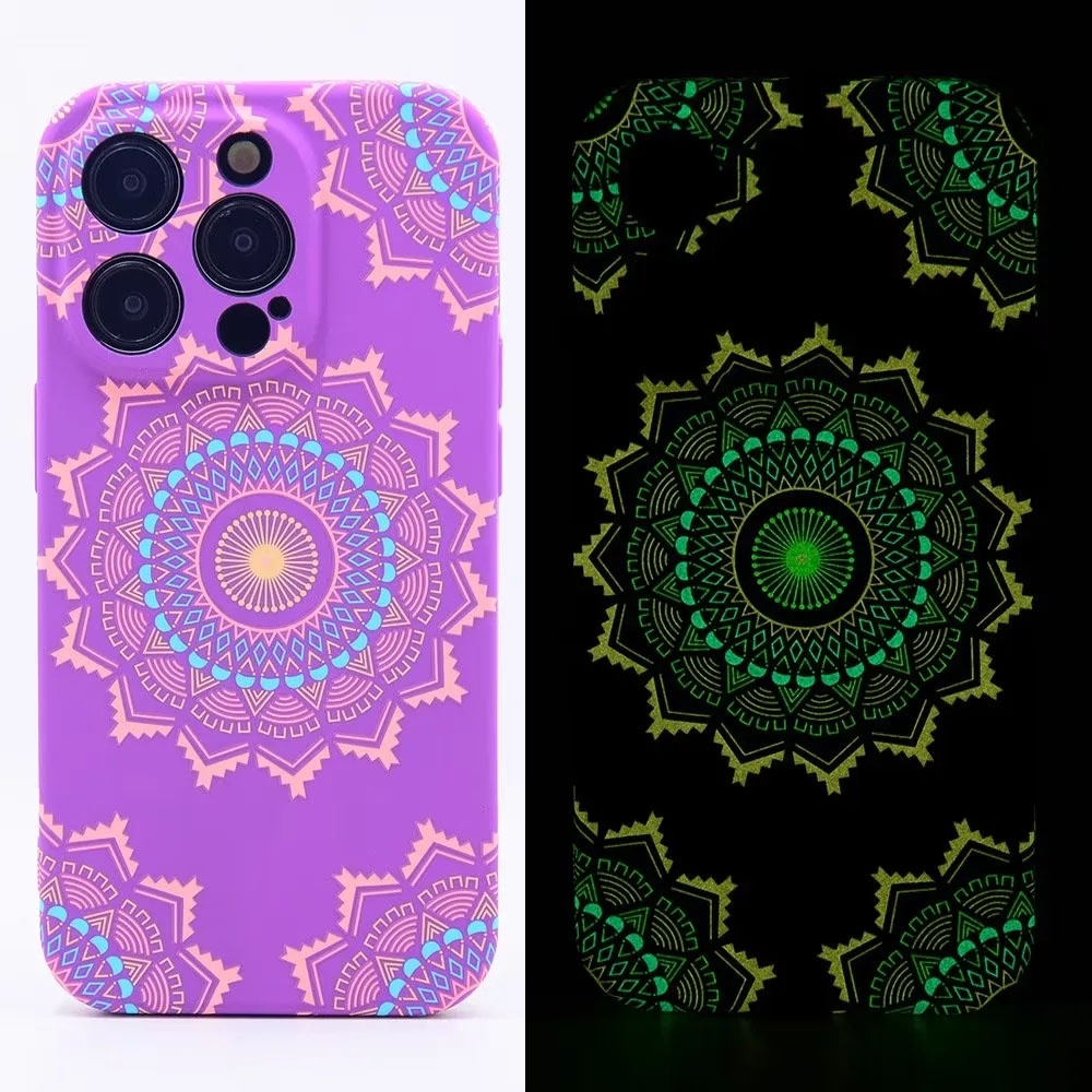 Ốp Điện Thoại TPU Mềm Dạ Quang In Hình Hoa Cho iPhone 13 13Pro Max 14 14Pro