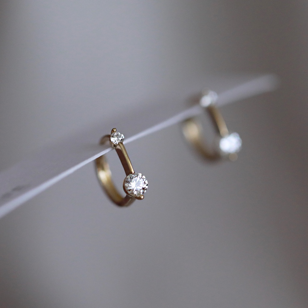 Khuyên Tai Dáng Thả Đính Đá Zircon Không Gây Dị Ứng Thời Trang Cho Nữ