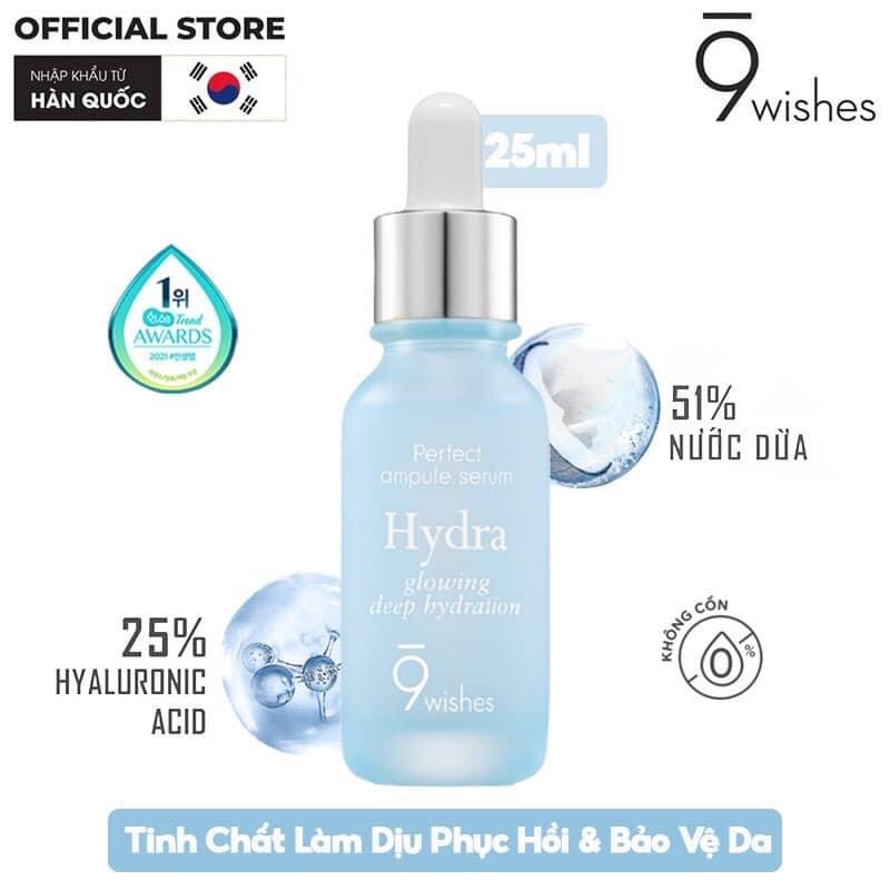 ( Đủ bill) Tinh chất dưỡng ẩm 9 Wishes Hydra Skin Ampule Serum 30ml