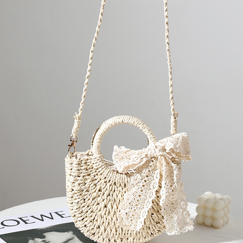 Túi Xách Đeo Vai Phối Ren Thắt Nơ Xinh Xắn Thời Trang Cho Nữ