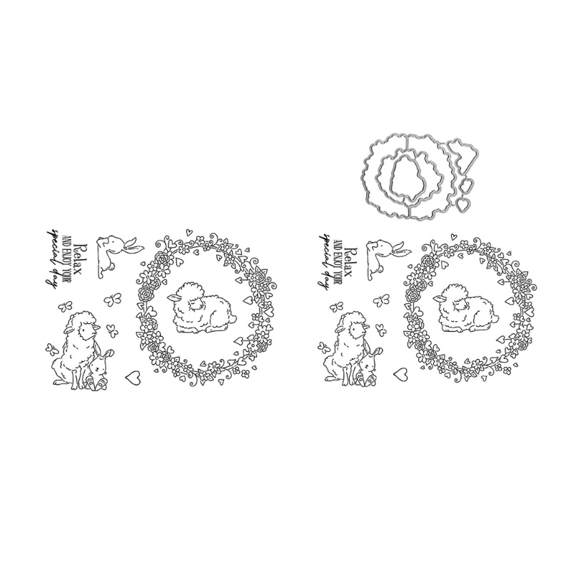 Bộ Khuôn Cắt Hình Làm Thẻ Trang Trí Album Hình Thỏ Phục Sinh / Cừu Bằng Kim Loại DIY