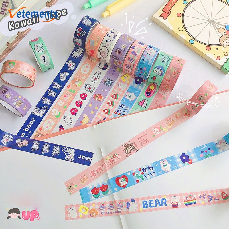 Cuộn Băng Keo Dán Hình Gấu Dễ Thương Trang Trí Sổ Tay