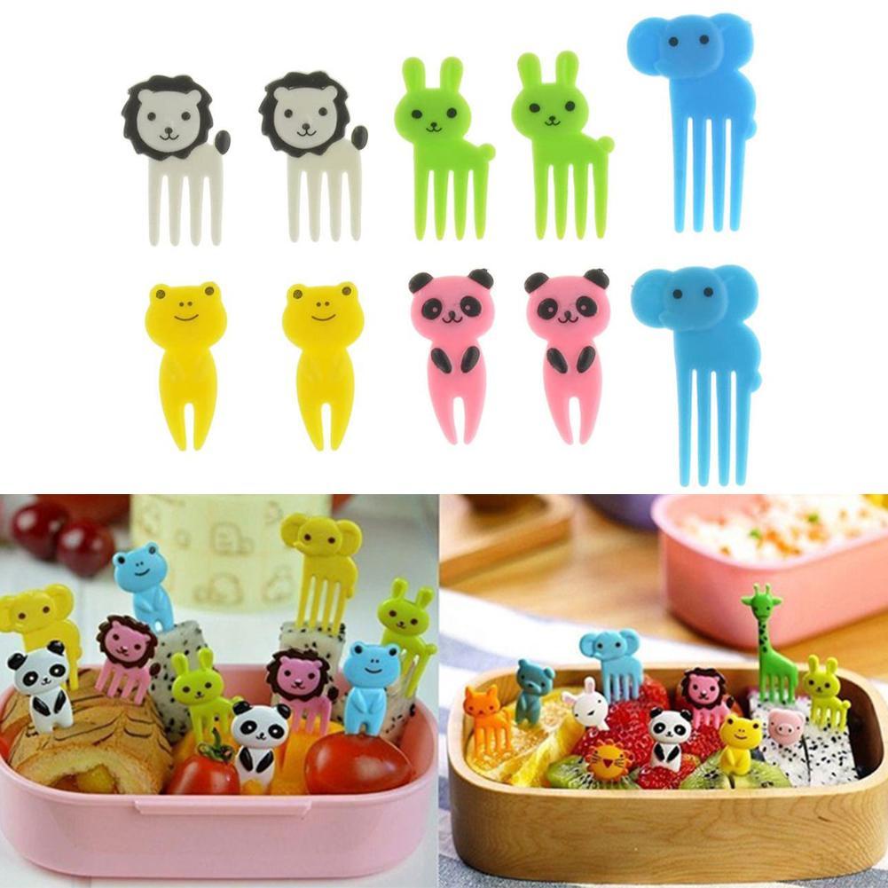 Bộ Nĩa Ăn Trái Cây Hình Động Vật Hoạt Hình Bằng Nhựa Dễ Thương Sáng Tạo Dành Cho Trẻ Em L4B5