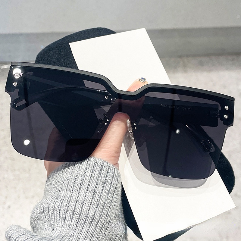 Kính Mát Một Nửa Gọng Chống Tia UV Phong Cách Âu Mỹ Thời Trang Mới Cho Nữ