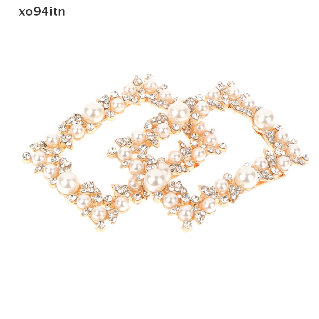 1 Khóa Kẹp Kim Loại Đính Đá Và Ngọc Trai Trang Trí Giày Cao Gót