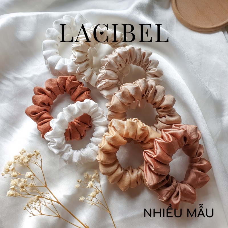 Cột tóc LACIBEL scrunchies loại nhỏ (mini), dây buộc tóc handmade 100%