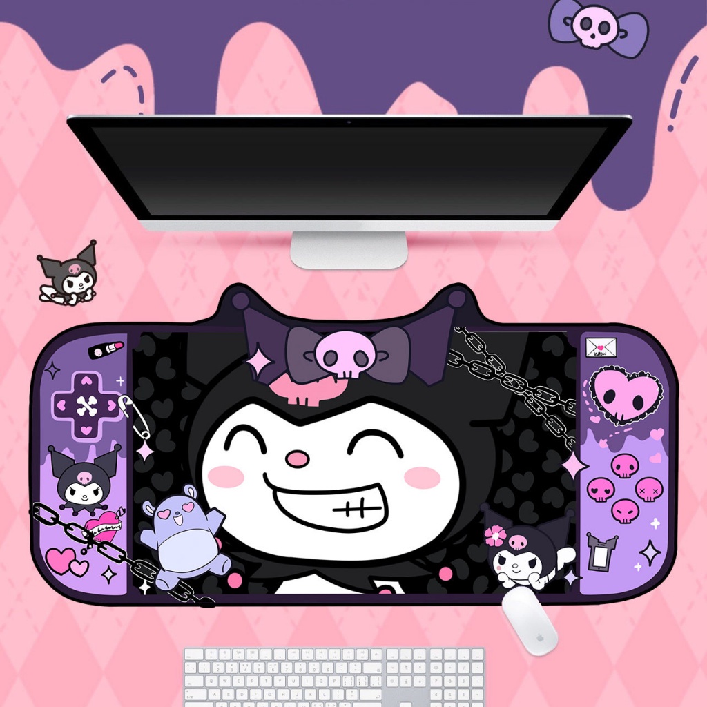 Tấm Lót Chuột Và Bàn Phím Chơi Game Cỡ Lớn In Hoạt Hình Kuromi Edge