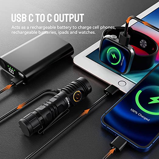 Đèn Pin Sạc Wukkos FC13 18650 Max 3500LM XHP50.2 LED EDC 360M IP68 2.0 Chuyên Dụng