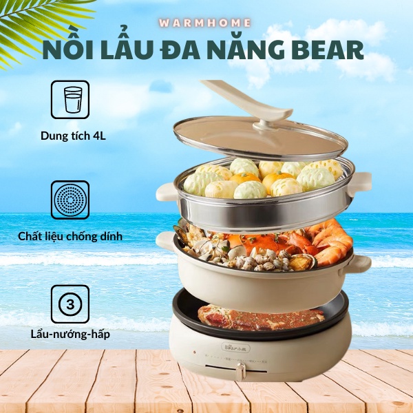 (Chính hãng) Nồi lẩu DHG-C40T1 4L đa năng,chiên,xào,rán tách rời thuận tiện dễ vệ sinh chất lượng chống dính