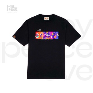 Áo thun tay lỡ Unisex Local Brand Millios Joy Peace Love Collection - Ver.01 màu đen tích hợp công nghệ AR chuyển động
