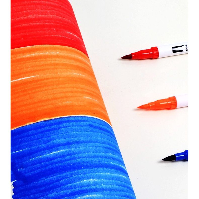 Bút viết tiêu đề Brush 12 màu 2 đầu viết calligraphy bút dạ màu marker nhiều màu trang trí bullet journal - Color House