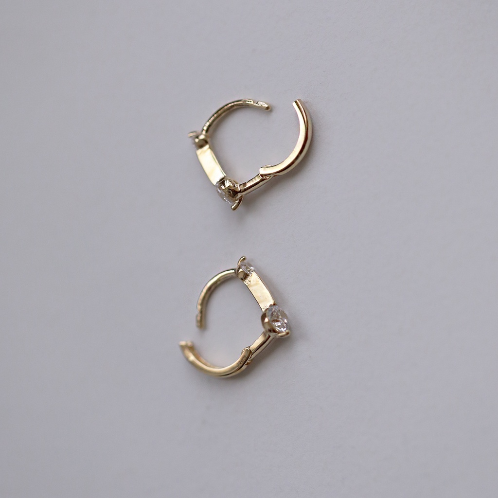 Khuyên Tai Dáng Thả Đính Đá Zircon Không Gây Dị Ứng Thời Trang Cho Nữ