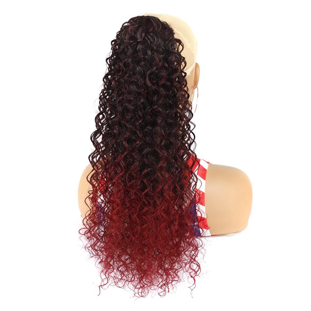 Tóc Đuôi Ngựa Uốn Xoăn Nhuộm Màu Đen Ombre Tự Nhiên Dày Dặn Chất Lượng Cao