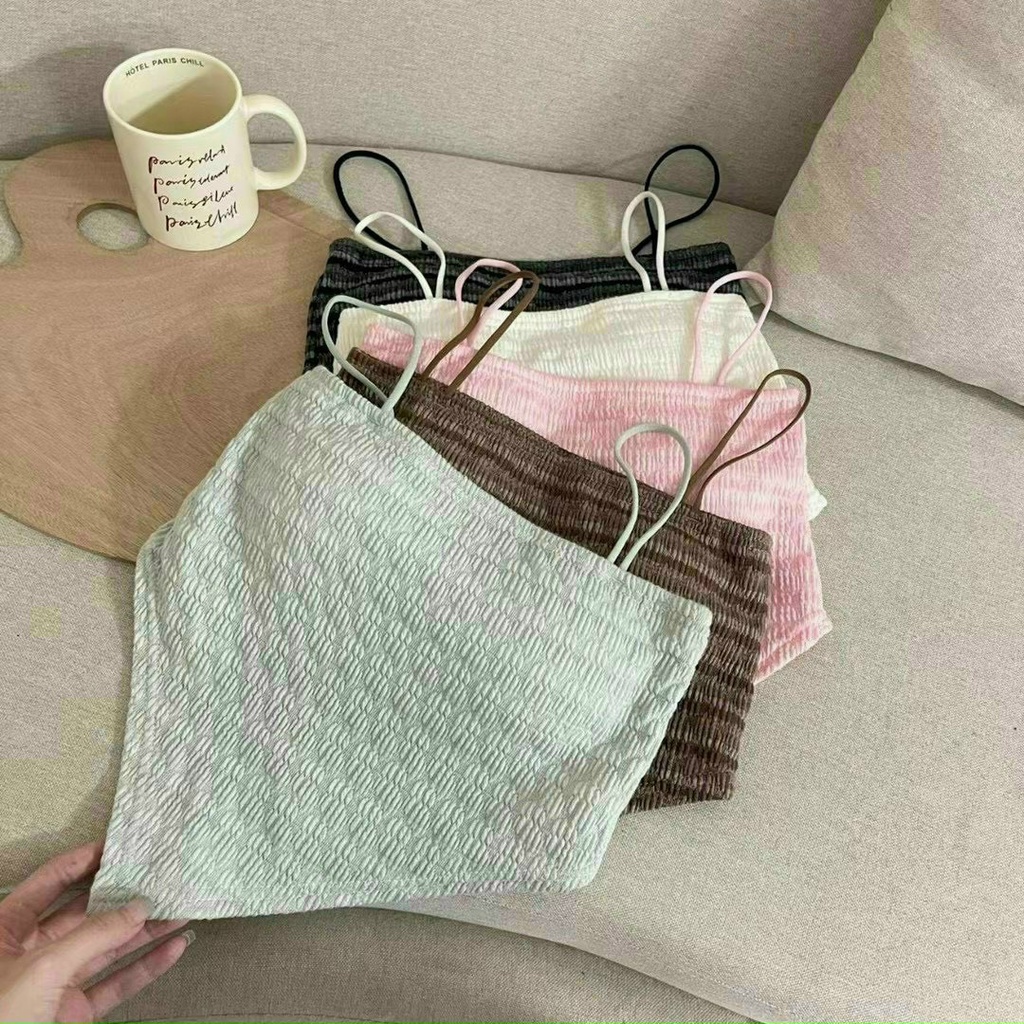 Áo kiểu 2 dây bra nhọn tà có mút ngực cực hot , chất thun xốp mềm mịn co giãn