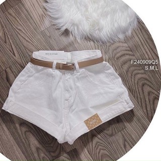 Quần short jean cạp siêu cao trắng, đen