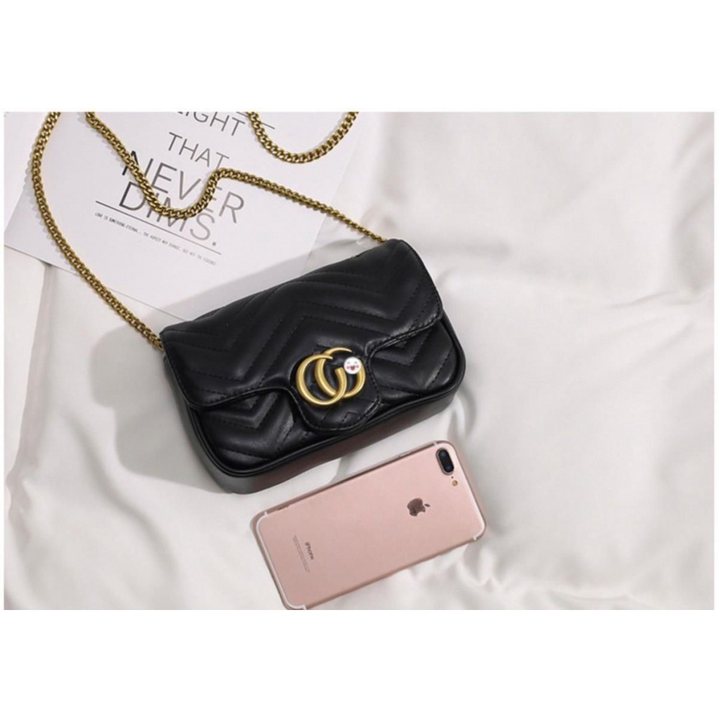 Túi Đeo Chéo Da Mềm Màu Trơn Họa Tiết Hình Thoi Thời Trang