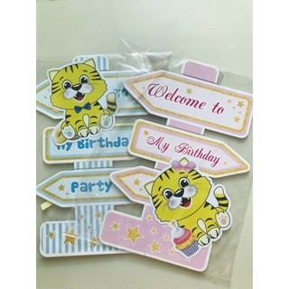 Cây Welcome Trang Trí Bàn Tiệc Sinh Nhật, Sự Kiện Cho Bé, Welcome To My Birthday Party, Phụ Kiện Trang Trí Sinh Nhật