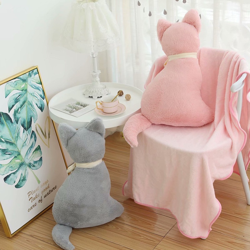 Chăn Gối Hình Mèo Ba Chiều Nhồi Bông Dễ Thương