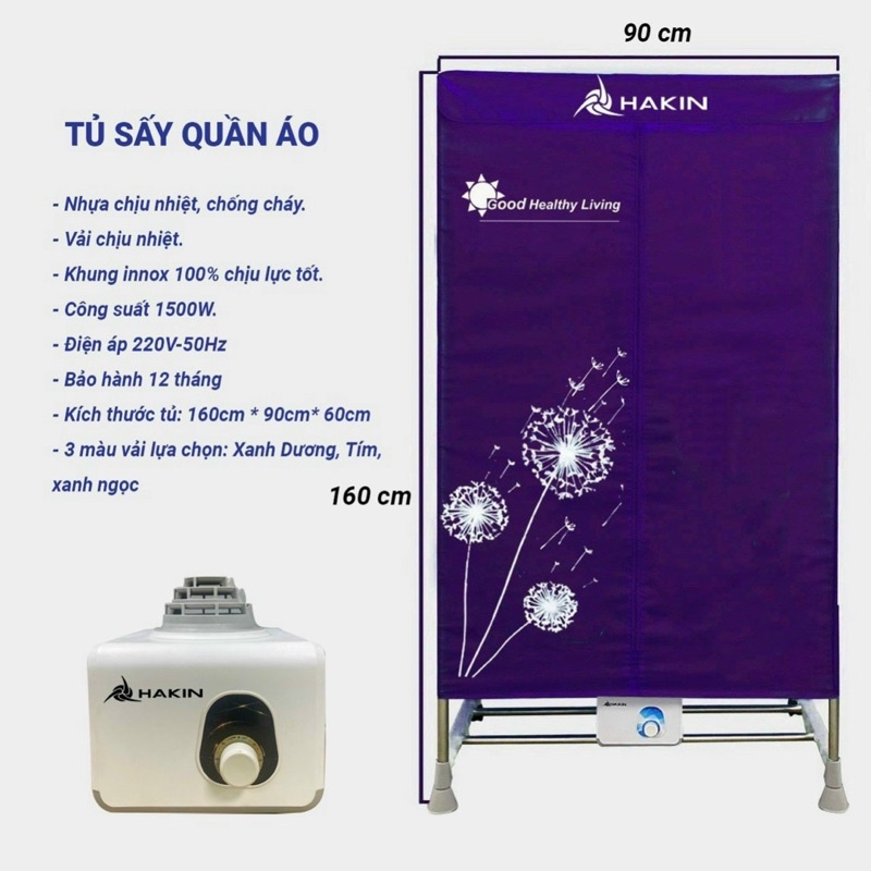 Máy sấy , tủ sấy quần áo Hakin