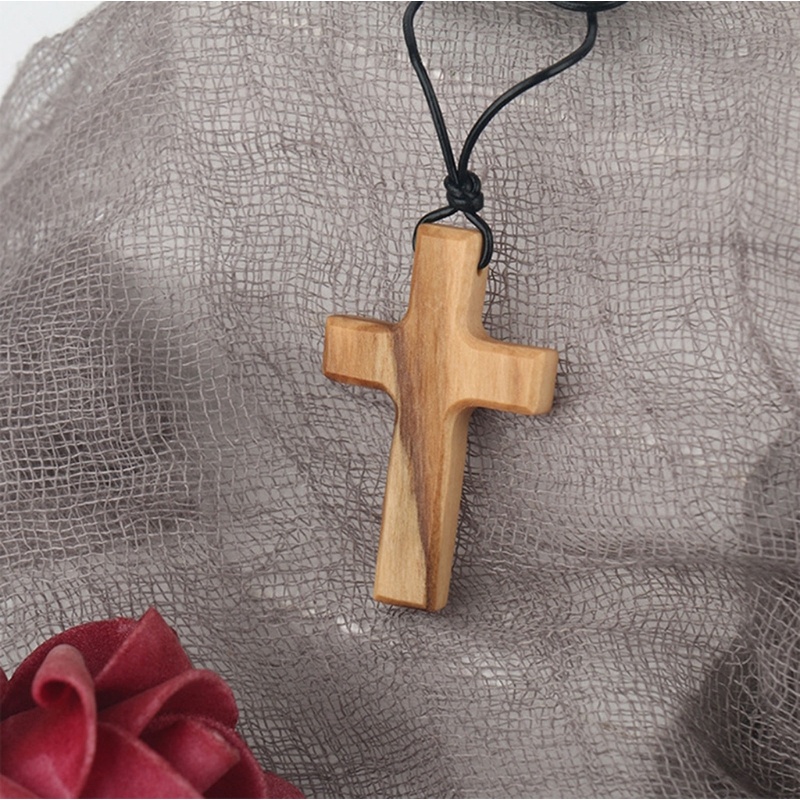 Vòng cổ Da Mặt Thánh Giá Màu Đen Dành Cho Nam Nữ