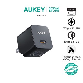 Củ sạc Aukey PA-Y30s công nghệ Power Delivery 30W sạc nhanh nhỏ gọn và an toàn