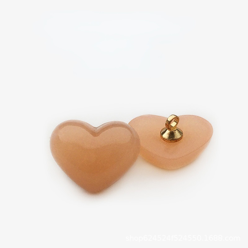 Set 10 Nút Áo Hình Trái Tim Đính Ngọc Trai