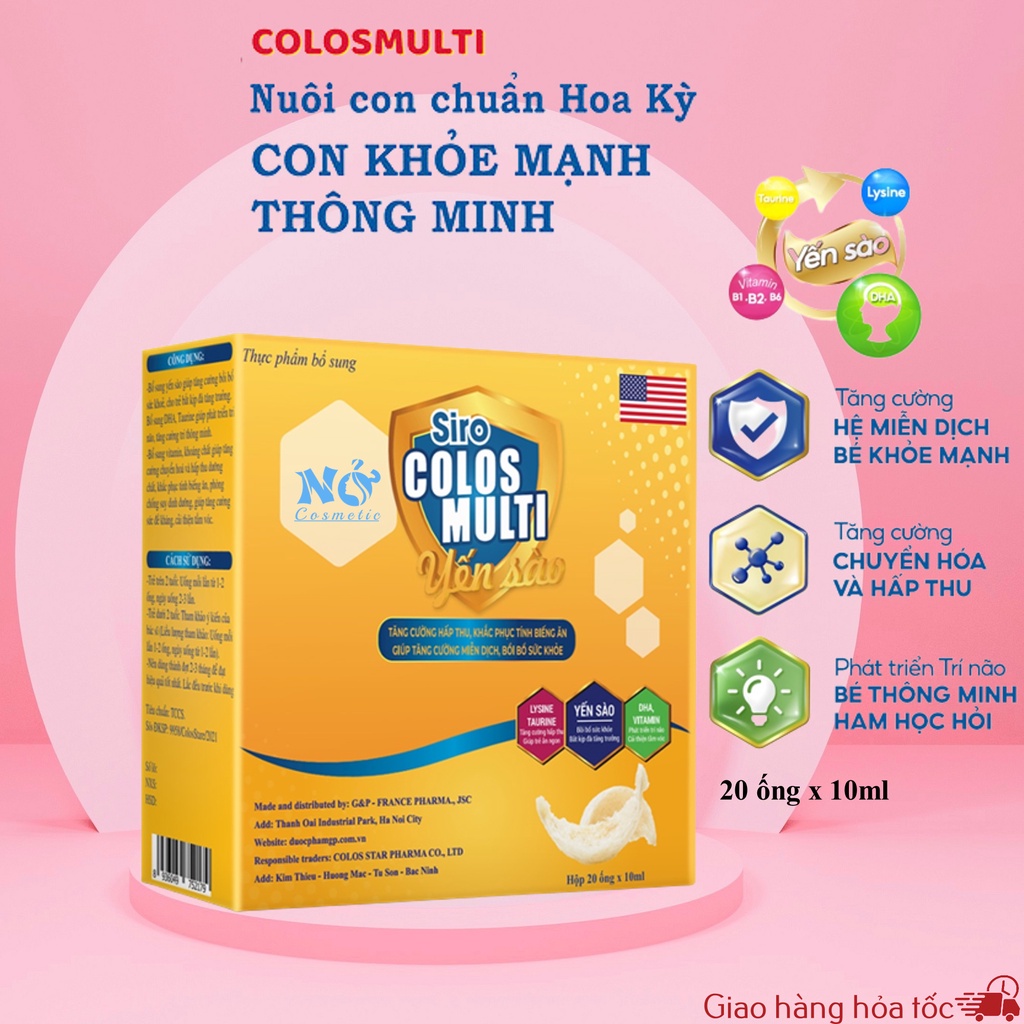 Siro colosmulti yến sào hộp 20 ống x 10ml tăng cường sức đề kháng - ảnh sản phẩm 1