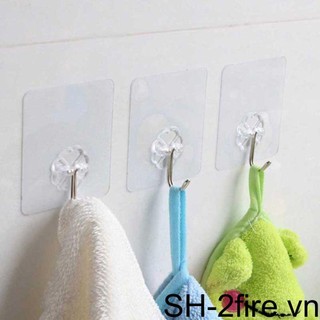 Set 10 Móc Treo Khăn Gắn Tường Trong Suốt