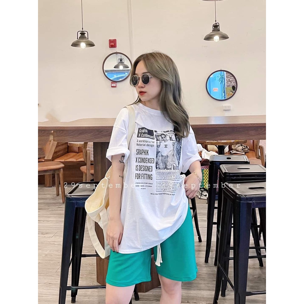 Áo phông tay lỡ nữ SAM CLO freesize thun form rộng dáng Unisex - mặc cặp, nhóm, lớp in tờ báo WE AND YOU