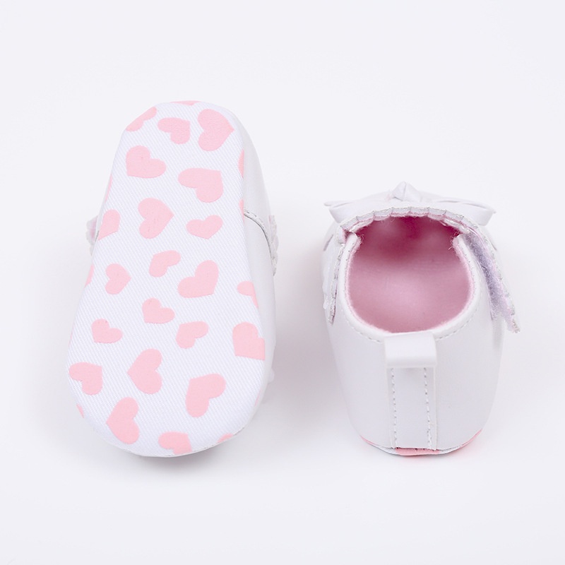 Giày Lười Thoáng Khí Đế Mềm Chống Trượt Đính Nơ Dễ Thương Cho Bé