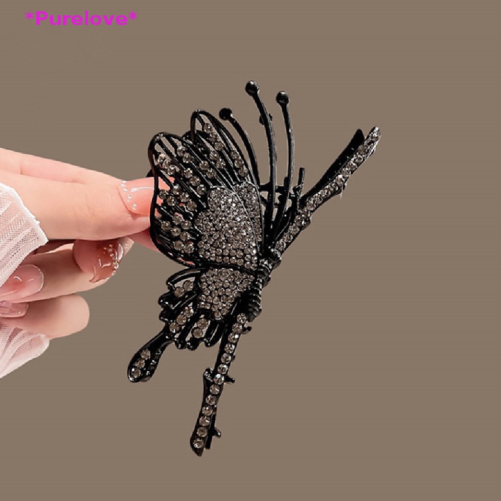 Kẹp Tóc Bướm Đính Đá Phong Cách Retro Thời Trang Cho Nữ Mới