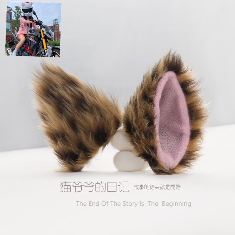 Mũ Bảo Hiểm Hình Tai Mèo Bằng Lông Sáng Tạo Cá Tính Cho Nữ