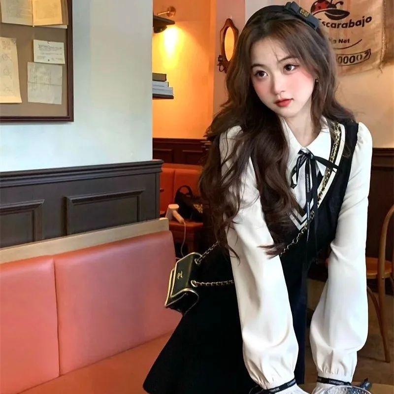 IELGY    Đầm Giả Hai Mảnh Thiết Kế Phong Cách Ngoại Thương Cho Nữ