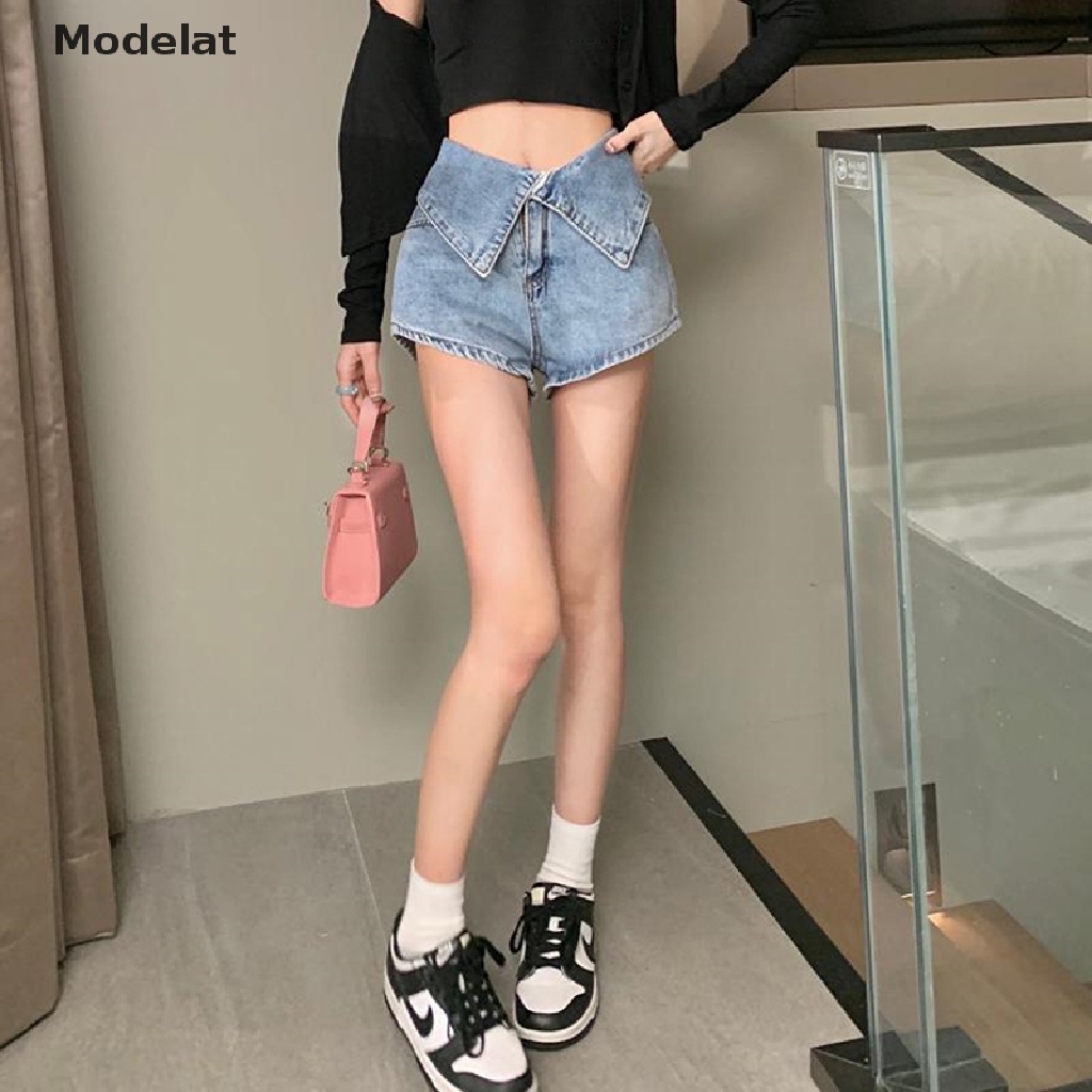 Mfc Quần Short Denim Lưng Cao Thời Trang Đường Phố Mùa Hè Cho Nữ