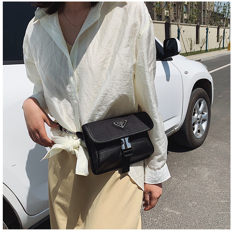 Túi Đeo Chéo Ngực Đa Năng Màu Đen Bằng Nylon Phong Cách Retro Mới 2023 Dành Cho Bạn Nữ