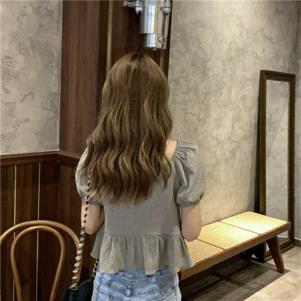 Áo Sơ Mi Chiffon Ngắn Tay Cổ Chữ V Dáng Rộng Phong Cách Hàn Quốc Thời Trang Mùa Hè Hàng Mới 2023