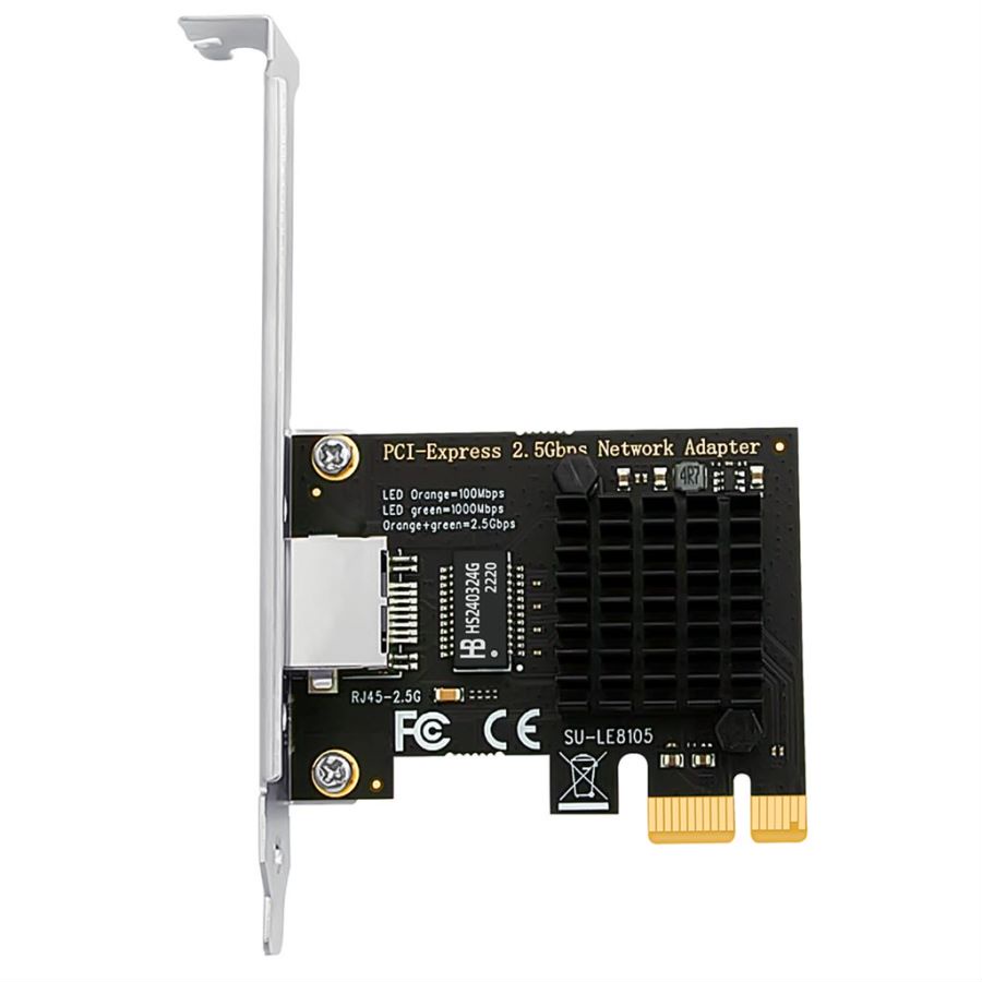 Thẻ PCIE bên trong Thẻ mạng Gigabit 2500Mbps 100 / 1000 / 2500Mbps RTL8125 / I225V RJ45 Card mạng PC