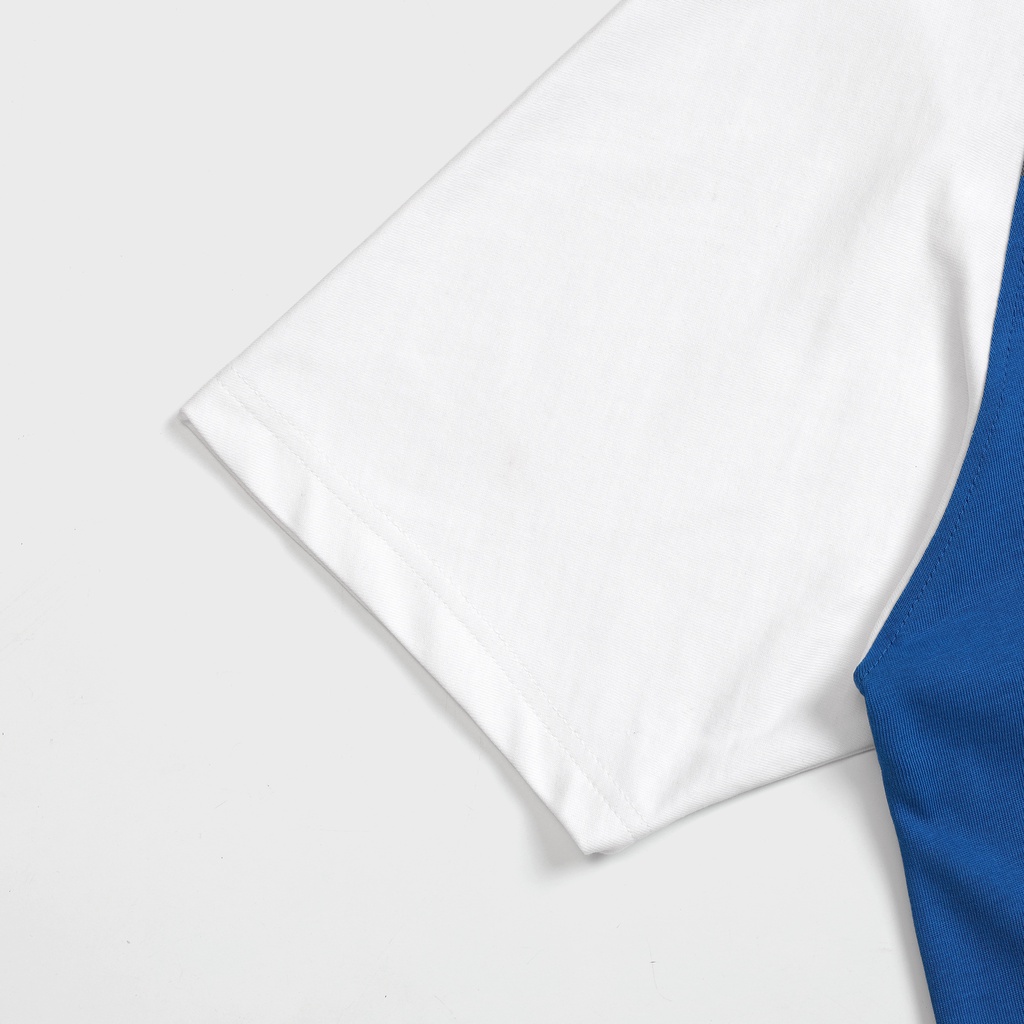 Áo thun tay ngắn cổ tròn trơn màu phối áo thun nam nữ unisex MEMS Rumble raglan