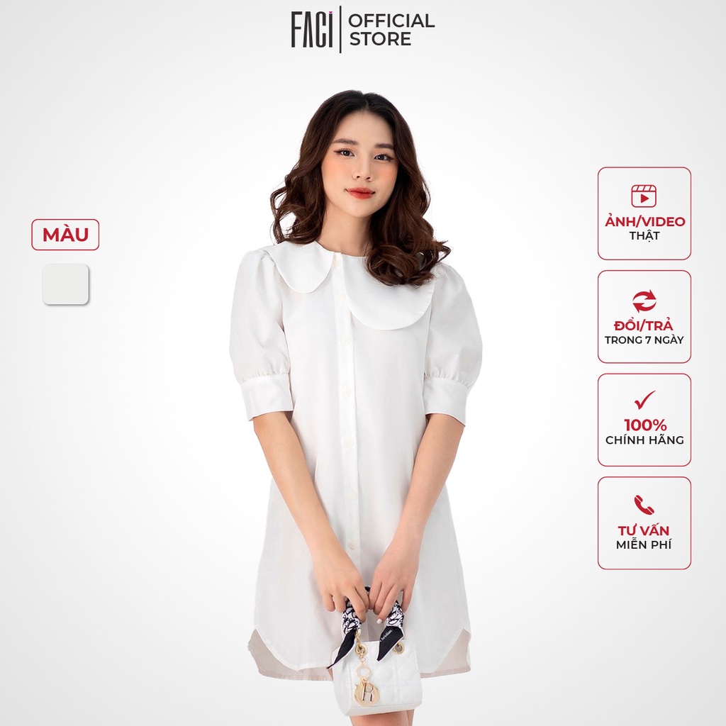 Váy Nữ FACI Zumi Thiết Kế Sơ Mi Dáng Suông Dài Cách Điệu Tay Lửng Chất Liệu Nến Thời Trang Trẻ Trung FA178