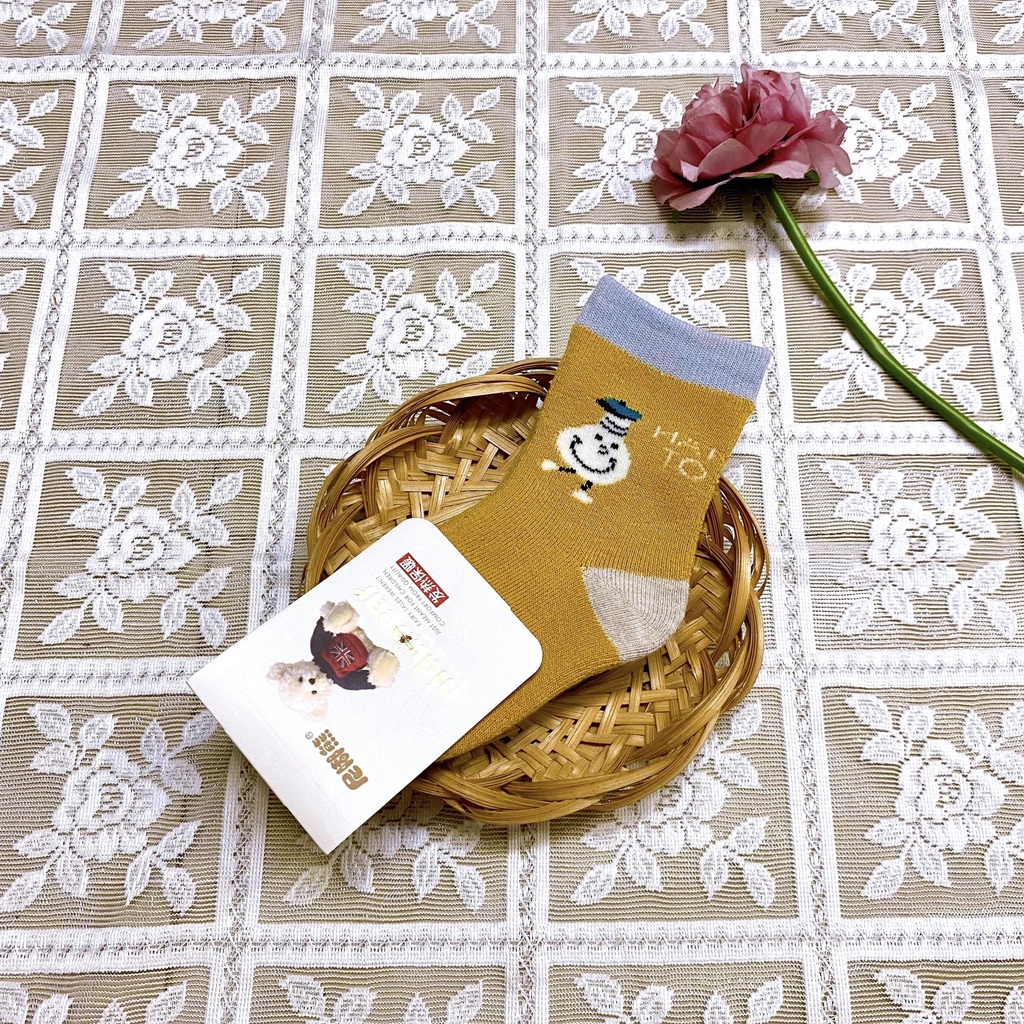 Tất vớ trẻ em 1-3 tuổi cổ cao nhiều màu phối hình ngộ nghĩnh xinh xắn - TV6