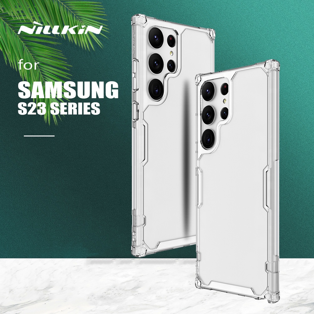 Ốp điện thoại Samsung Galaxy S23 / S23 Plus / S23 Ultra Nillkin Nature TPU Pro vật liệu TPU và PC trong suốt chống sốc