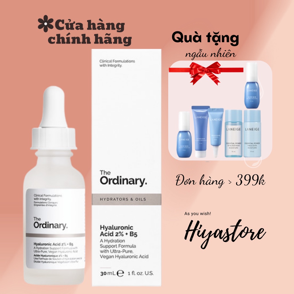 Serum dưỡng ẩm The Ordinary Hyaluronic Acid 2% + B5 30ml và 60ml