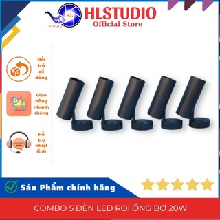 Combo 5 đèn LED Rọi Ống Bơ 20W HL Studio, dùng ốp trần, tường, đèn soi tranh, đèn trang trí